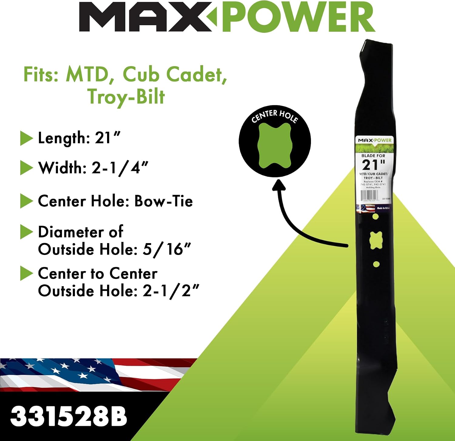 Maxpower 331528B USA MADE 21" Cut Mulching Blade