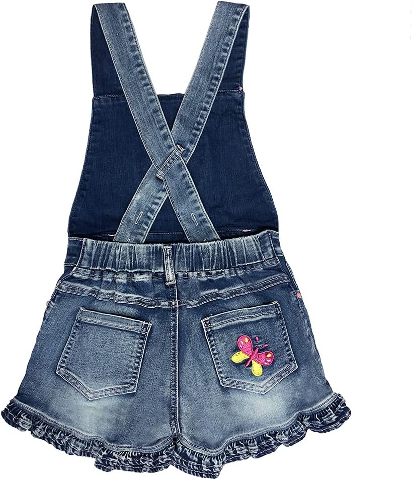 Peacolate Summer Little&Big Girls 2pcs Clothing Sets Short Sleeve T-Shirt and Denim Suspenders Shorts