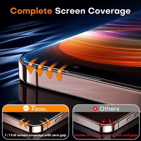 TOCOL for iPhone 16 Pro Privacy Screen Protector 6.3-Inch [True 25°Anti Spy], [9H+ Hardness] Tempered Glass for iPhone 16 Pro Full Coverage Screen Protector, Easy Installation, 2 Pack