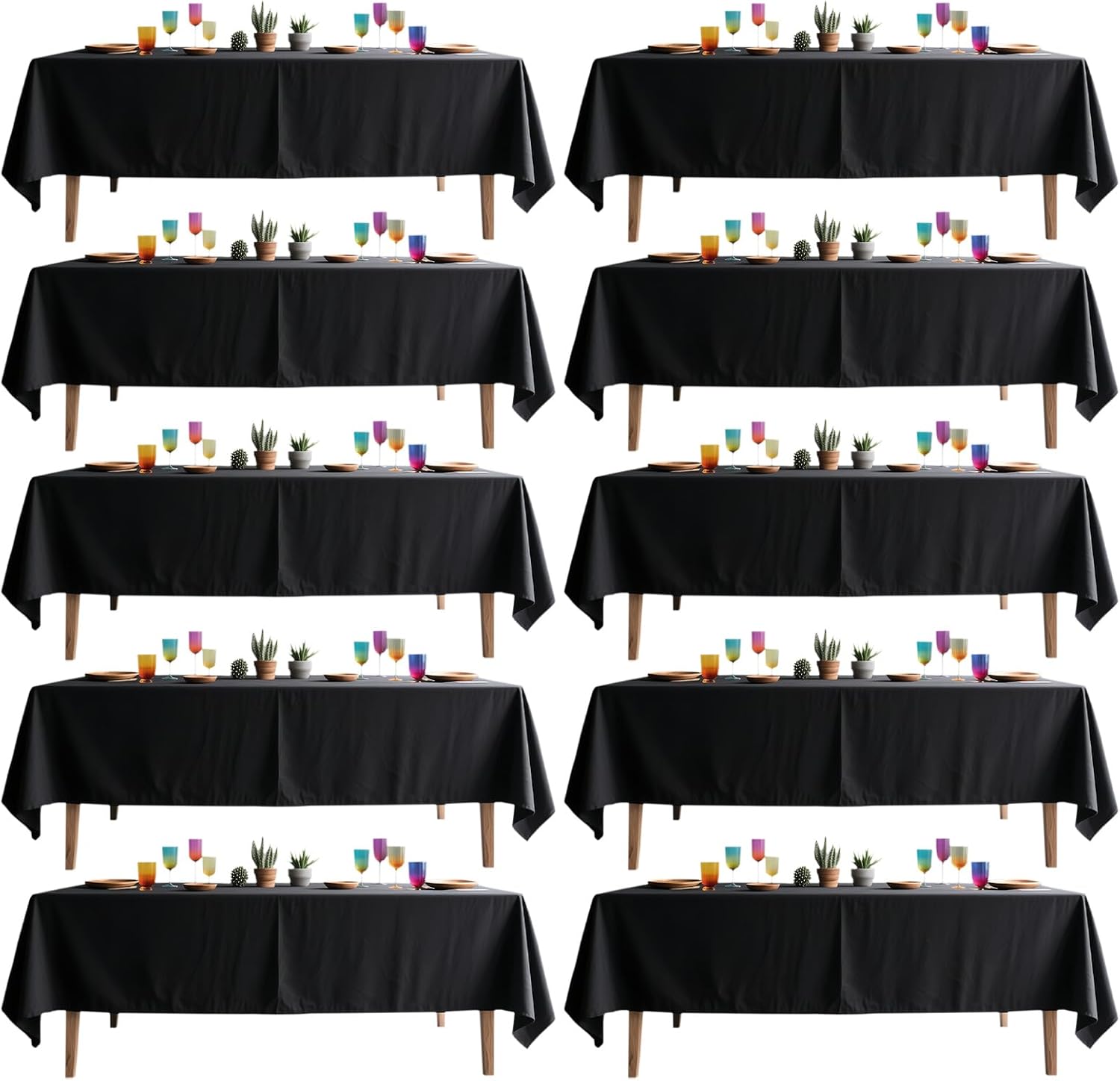 DRESSMAKER 2 Pack White Table Cloth Rectangle 60X84 Inch Fit 4FT Table