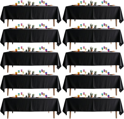 DRESSMAKER 2 Pack White Table Cloth Rectangle 60X84 Inch Fit 4FT Table