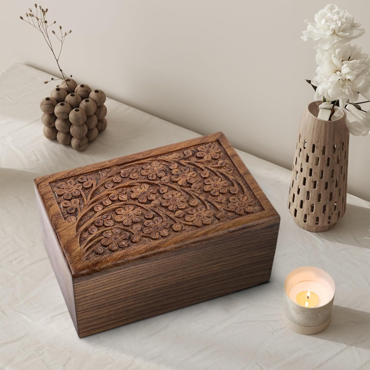 SIC Tree of Life Box for Human Ashes, Rosewood Adult, 200 cu in