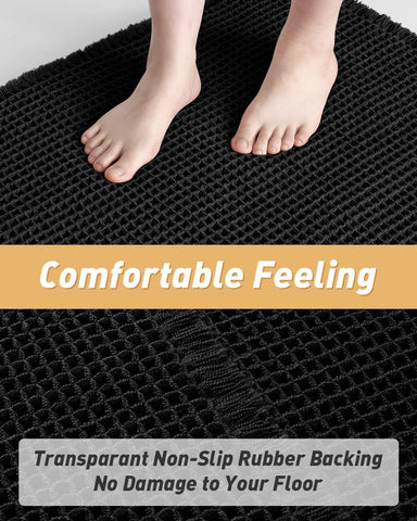 Upgraded Waffle Bath Mat Runner Absorbent Non Slip Bathroom Mat, 2' x 4'