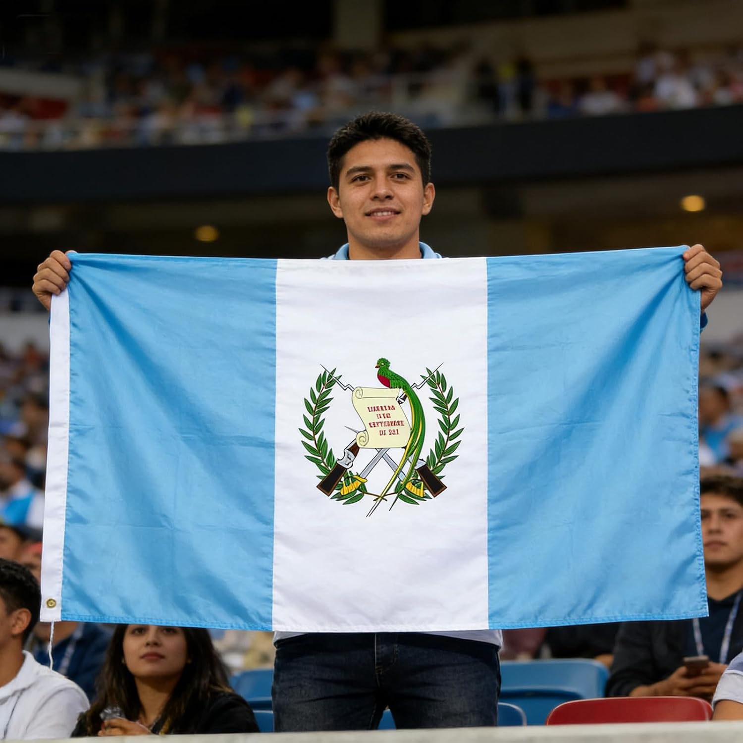 Guatemala Flag, Flag of Guatemala 3x5 Ft - Polyester Lightweight Flags with 2 Brass Grommets for Guatemalan Party Decorations, Sports Events Decorations
