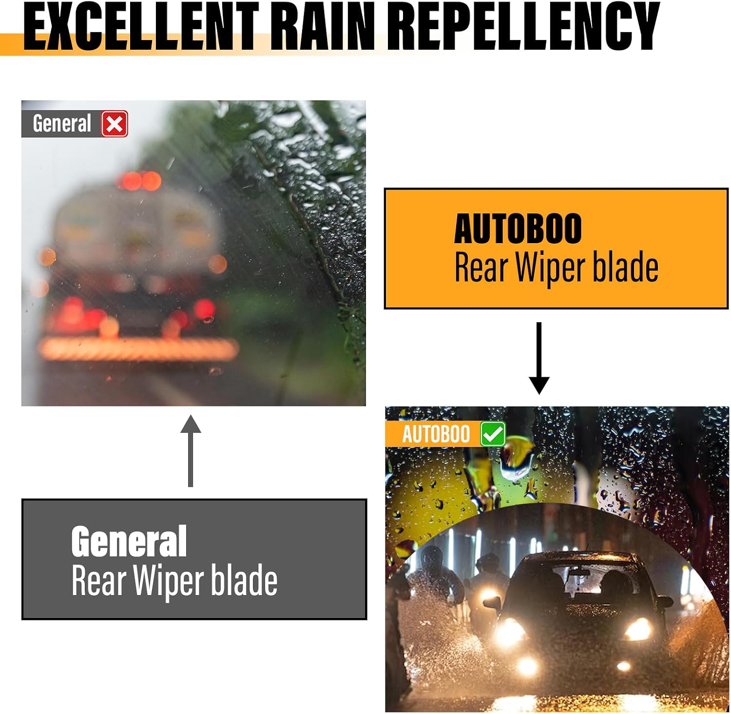 AUTOBOO 12" Rear Wiper Blade Replacement for Toyota RAV4 Highlander Sienna