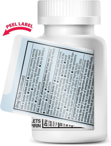 HealthA2Z® Aspirin 81mg Low Strength Enteric Coated, Pain & Fever, 300 Ct