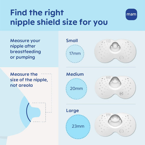 MAM Nipple Shields for Breastfeeding Small 17mm 2 Pack