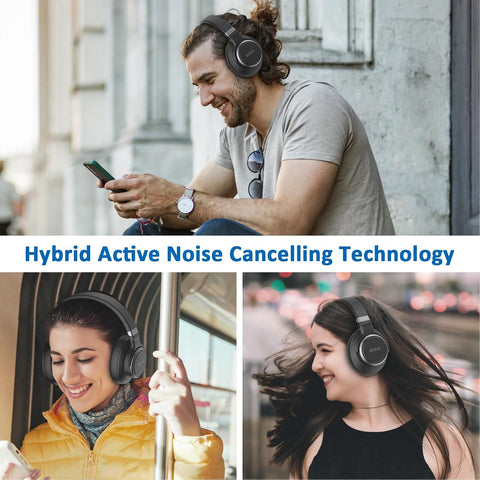 KVIDIO Hybrid Active Noise Cancelling Headphones Over Ear