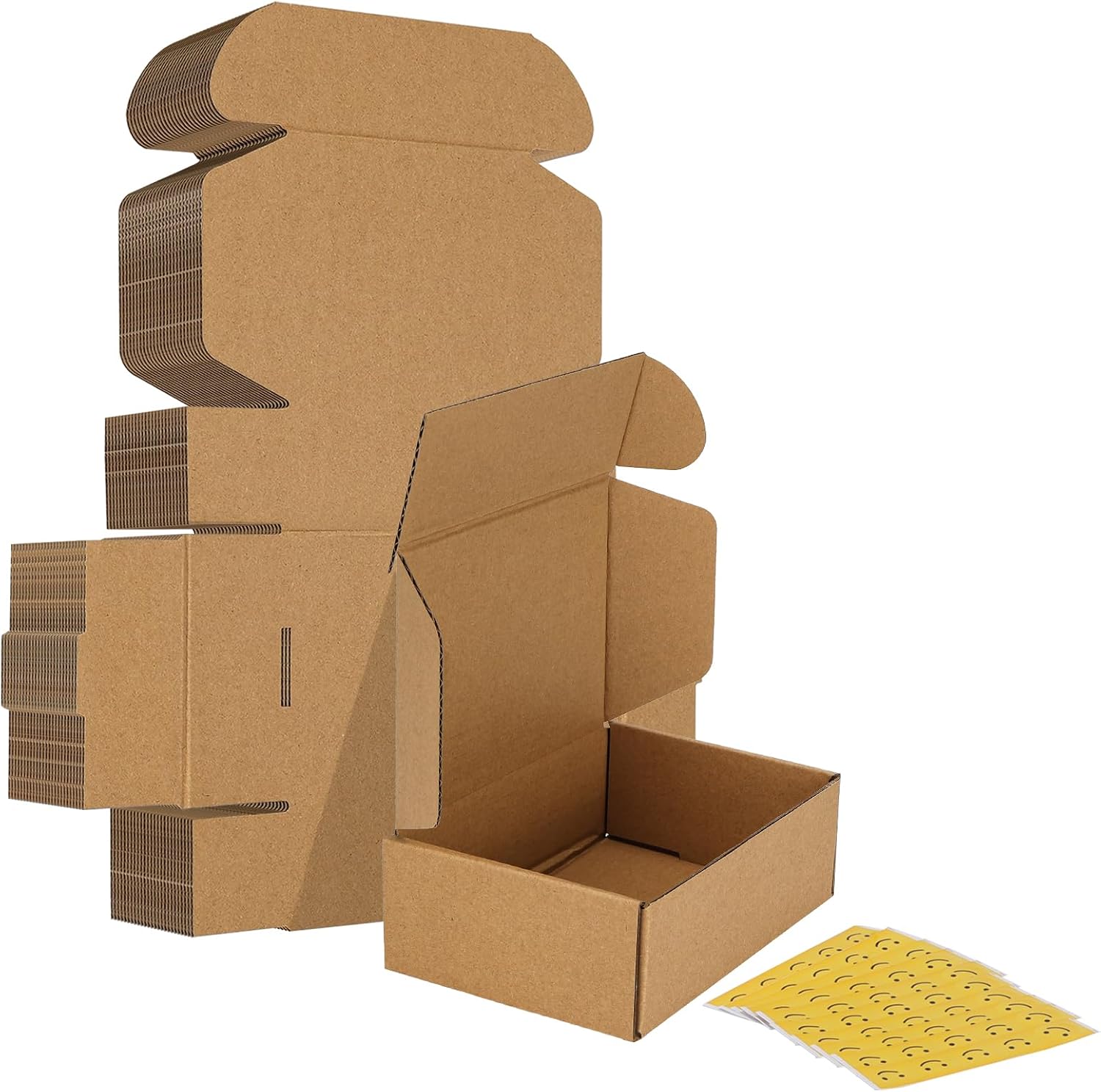 HORLIMER 6x4x2 inches Shipping Boxes Set of 25, Brown Corrugated Cardboard Box Literature Mailer