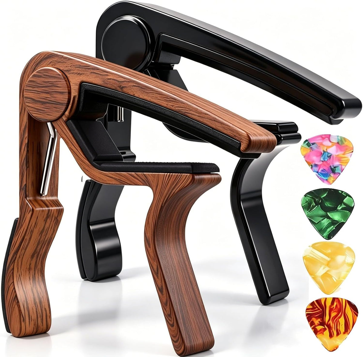 Guitar Capo 2 Pack Capo Guitar Clamp Kapo for Acoustic Electric Bass Guitar Ukulele