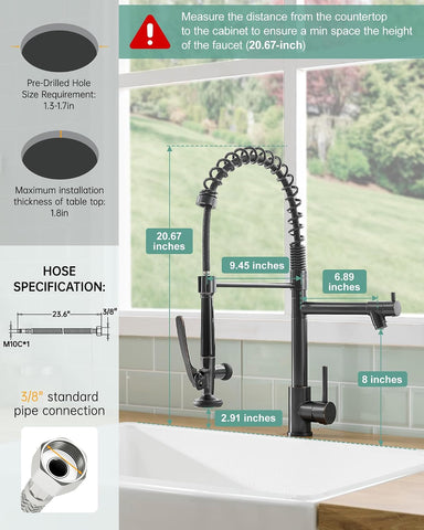 Fapully Commercial Kitchen Sink Faucet with Sprayer Oil Rubber Bronze