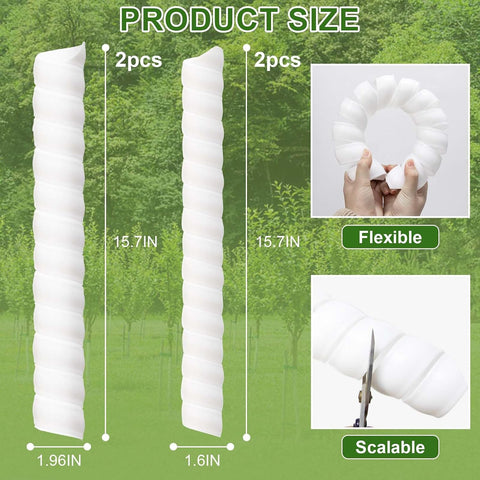 4/6/8/20 Pcs Tree Trunk Protector-2 Size Plastic Spiral Tree Guard Tree Trunk Protector Wrap Tree Bark Protector Tube Tree Wraps to Protect Bark Tree Saplings from Deer Cats Rodents Rabbit Mowers