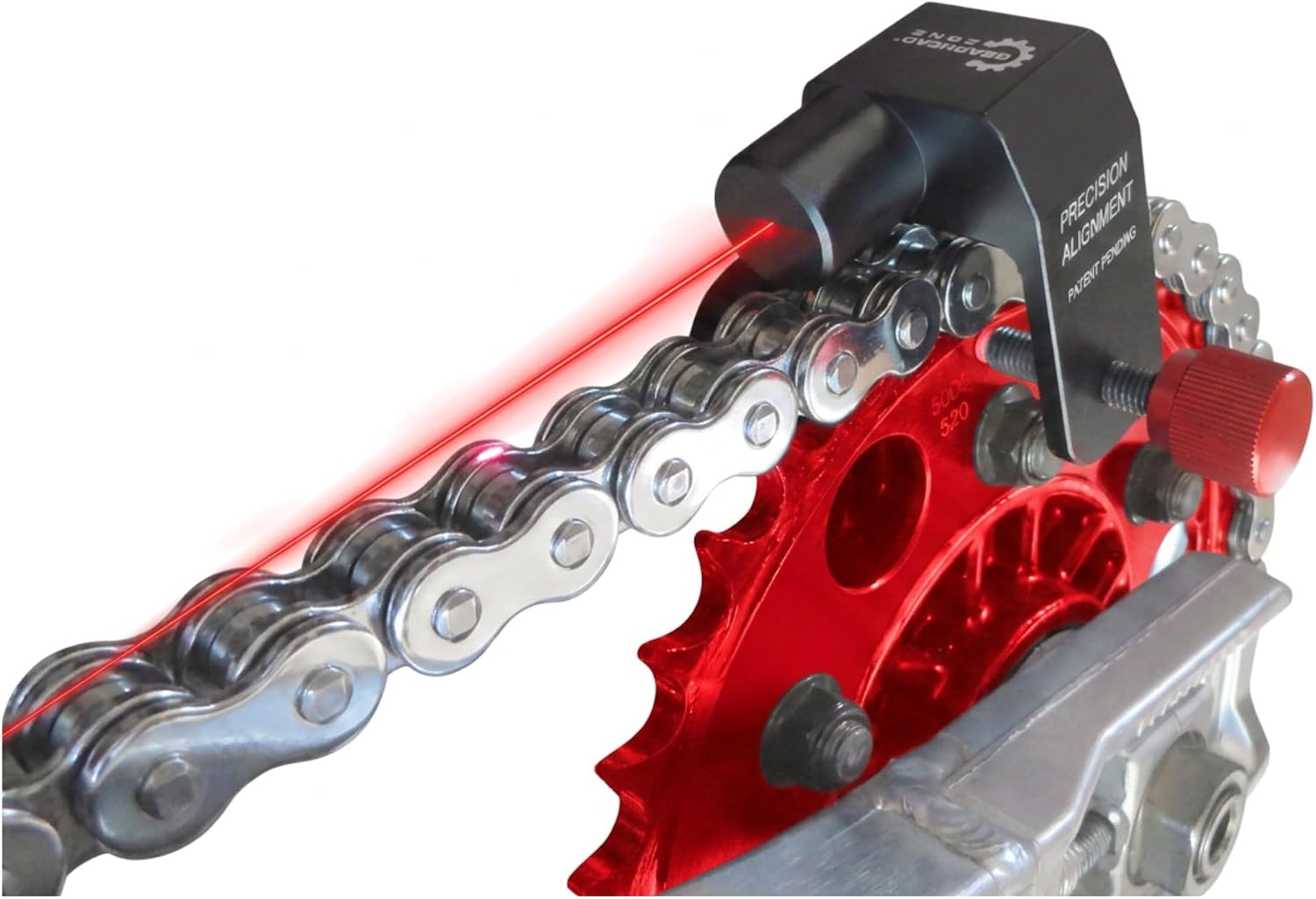 Chain & Sprocket Alignment Tool - Laser Application