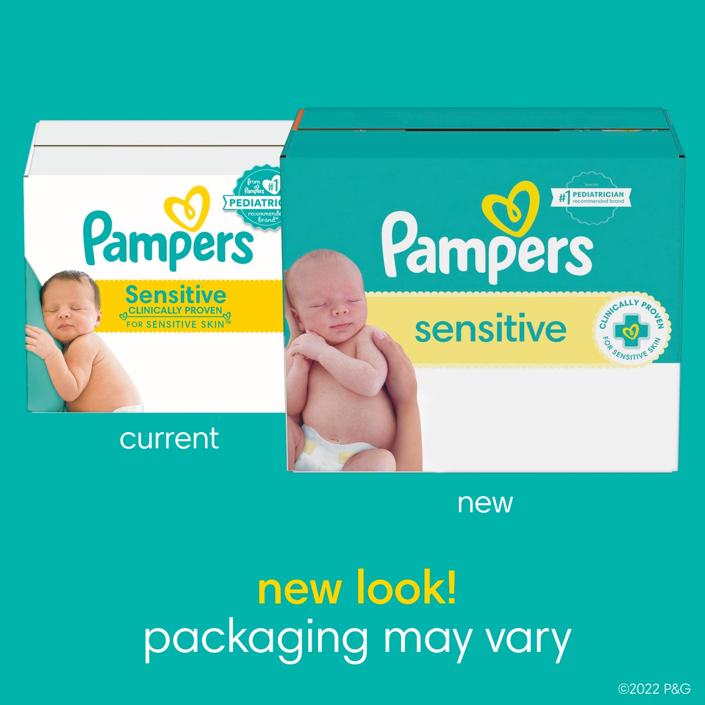 Pampers Sensitive Baby Wipes, Water Based, Hypoallergenic and Unscented, 16 Flip-Top Packs (1344 Wipes Total) [Packaging May Vary]