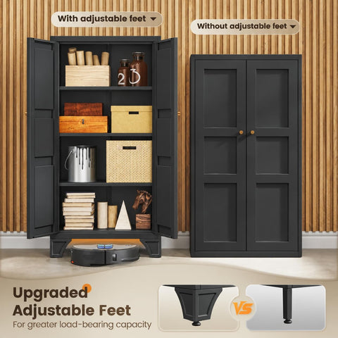 Yizosh Small Metal Garage Storage Cabinet,Kitchen Pantry Storage Cabinet