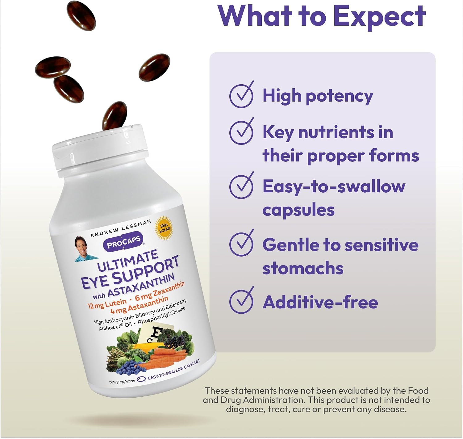 ANDREW LESSMAN ProCaps Ultimate Eye Support Astaxanthin 12 mg, 180 Softgels