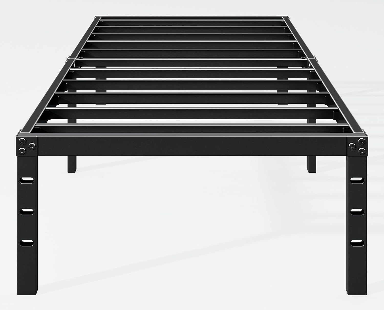 Hafenpo 18 Inch Twin Bed Frame, Under Bed Storage, Black