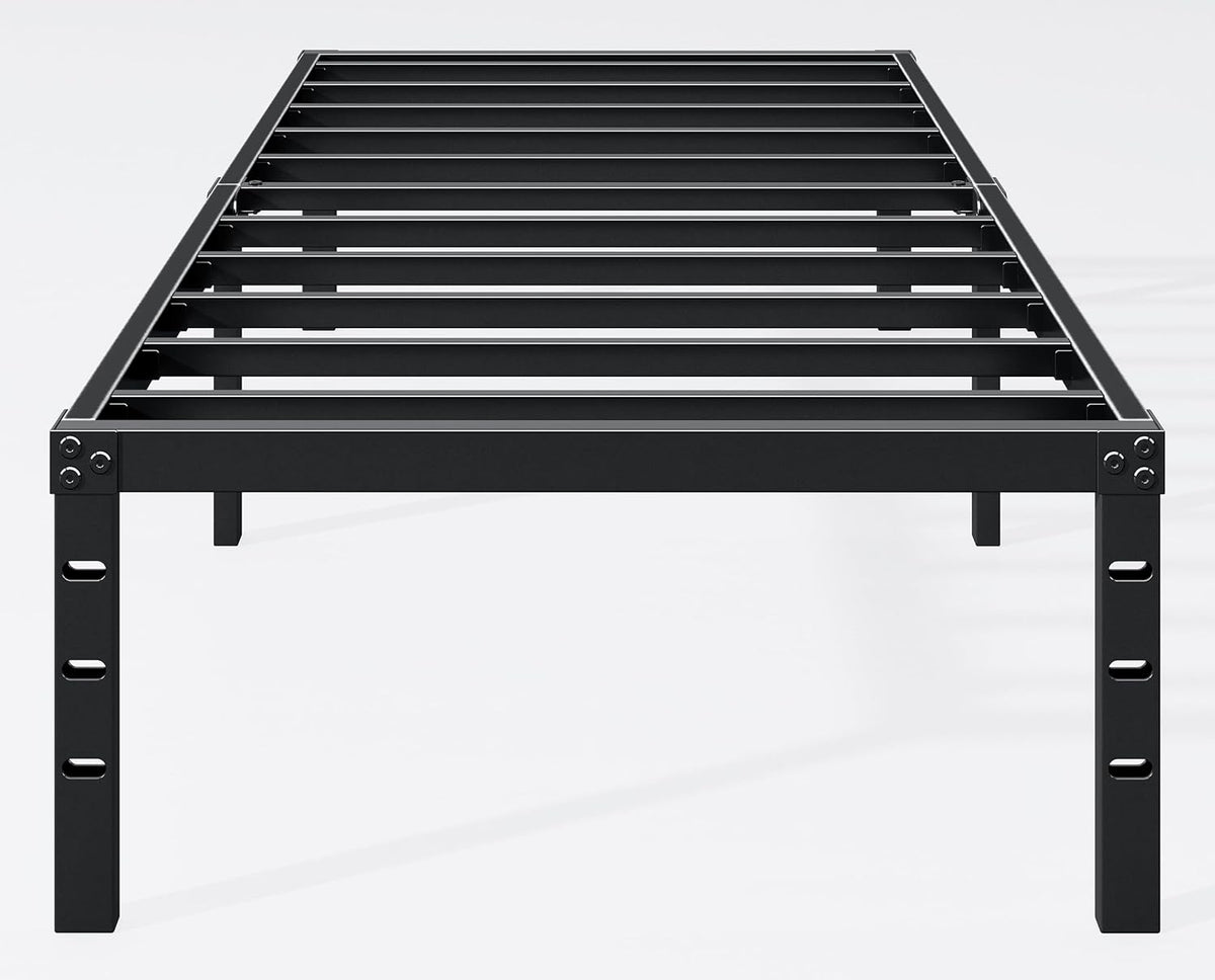 Hafenpo 18 Inch Twin Bed Frame, Under Bed Storage, Black