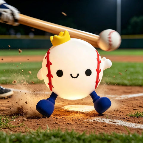 Baseball Night Light for Kids, Soft Silicone Squishy Lamp Sports Room Decor