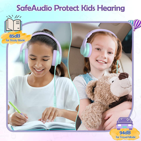 Candy Bila Wired Kids Headphones for School, Over-Ear for Boys Girls