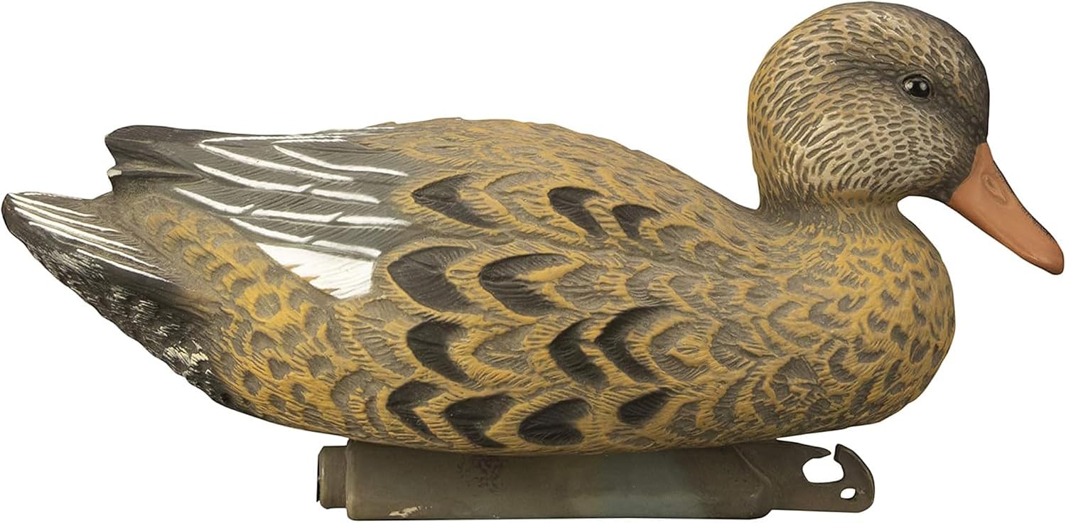 Higdon Outdoors Standard Gadwall Floater Duck Decoys | Ultra Realistic Drake & Hen Decoys for Waterfowl Hunting | Multiple Head Positions | 4 Drakes & 2 Hens| Foam-Filled | 6pk