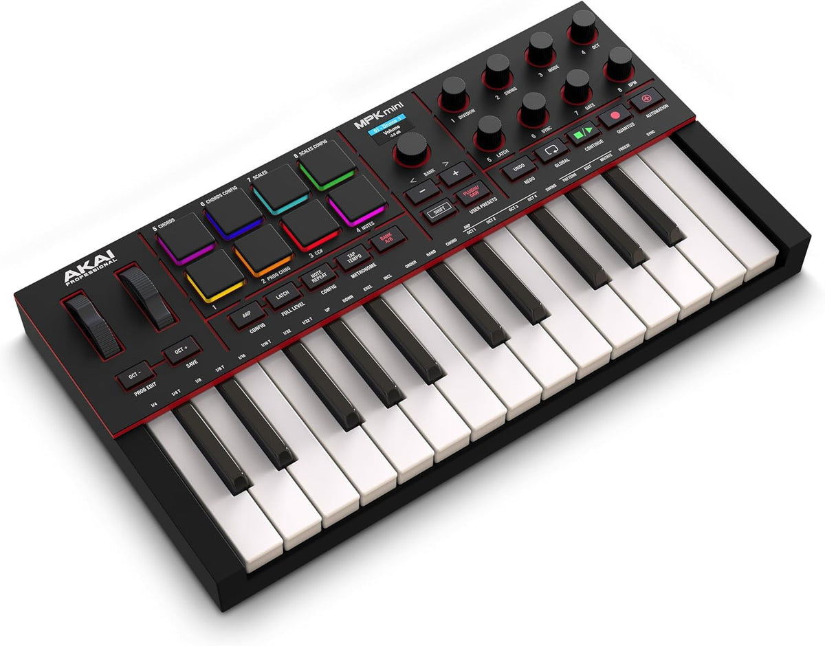 Akai Professional MPK Mini IV 25-Key USB-C MIDI Keyboard Controller, Black