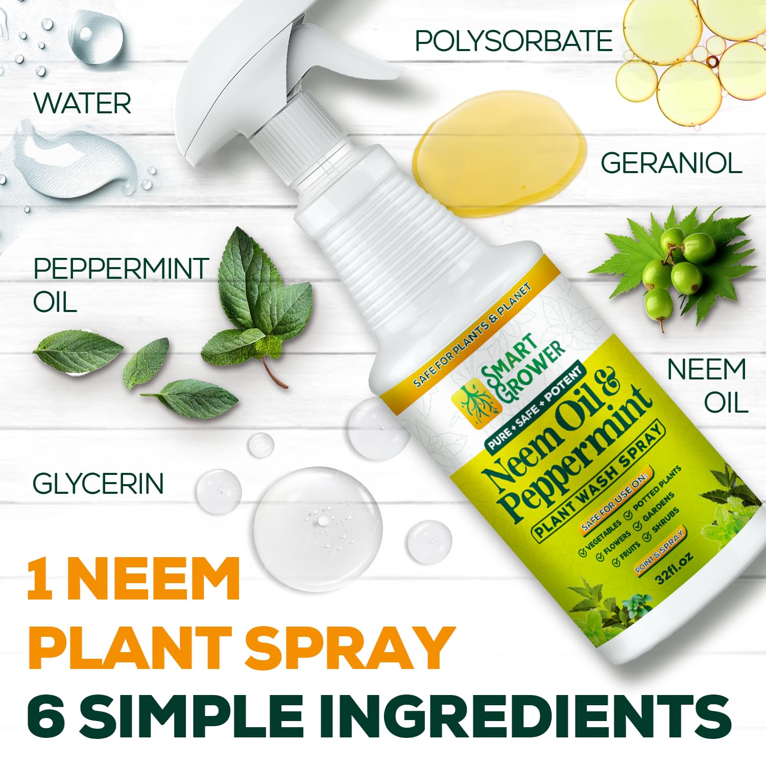Neem Oil Spray for Plants with Peppermint Oil. Indoor & Outdoor Plant Use