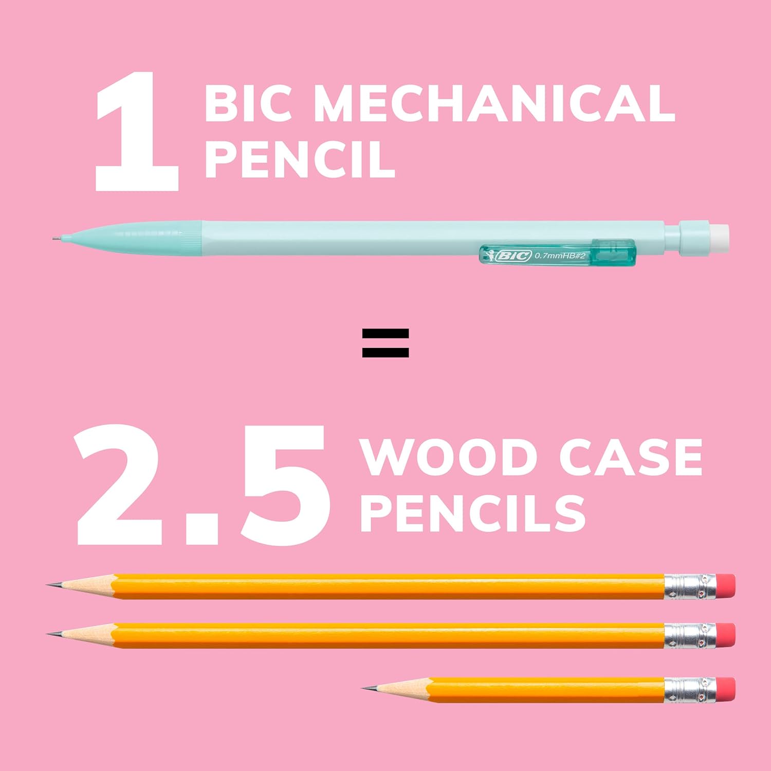 BIC Xtra-Smooth Pastel Mechanical Pencils, Medium Point, 0.7mm, 24-Count
