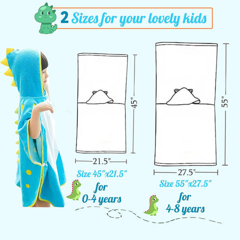 Soft Cotton Baby Bath Towel Beach Towel Bathrobe for Kids 0-8 years