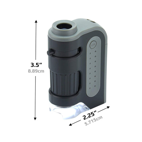 Carson MicroBrite Microscope Kit, 60x-120x LED Pocket Microscope for Adults or STEM Education, Pro Includes Adapter with CarsonCam Phone App Converts into Powerful Handheld Digital Microscope (MM-350)