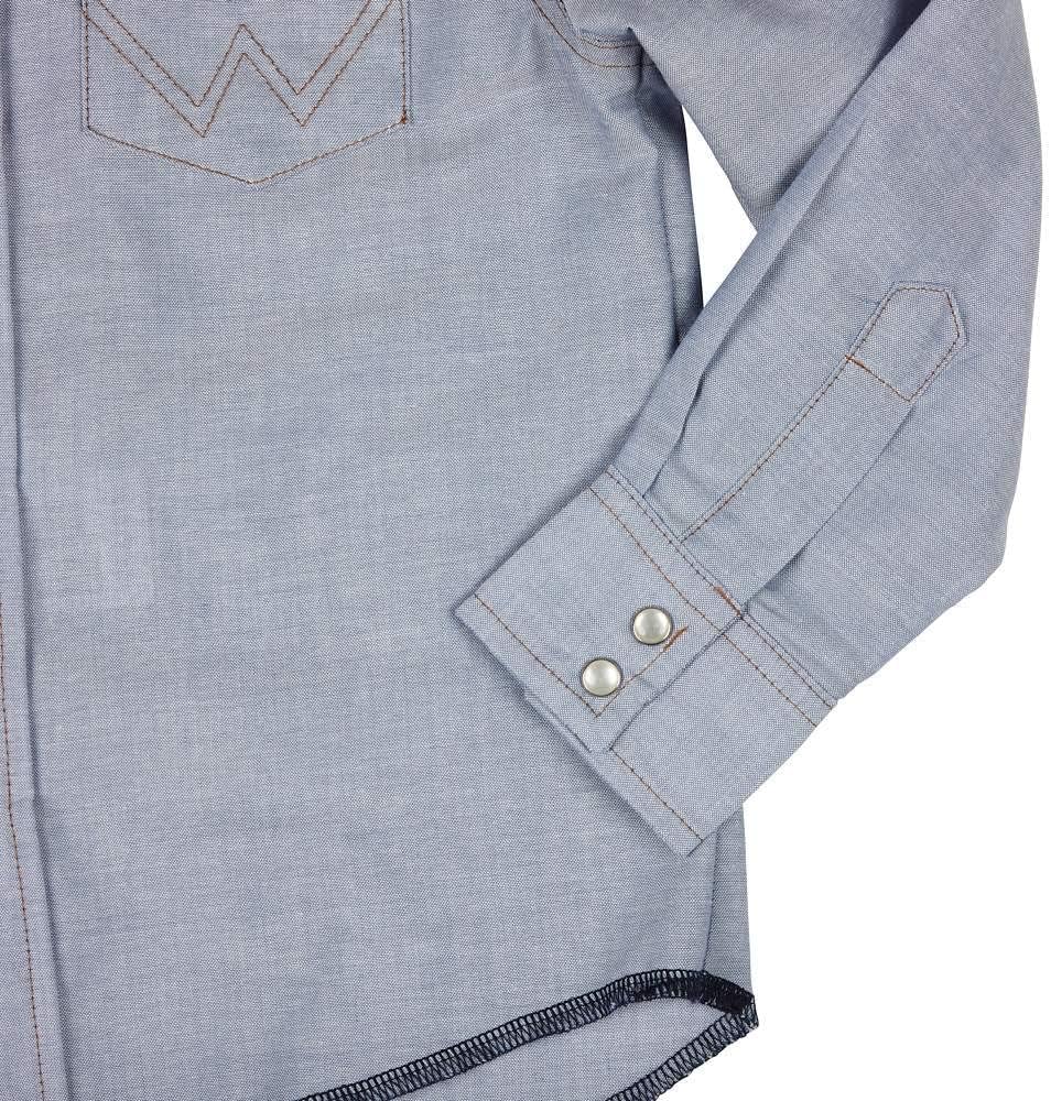 Wrangler Boy's Long Sleeve White Snap Shirt