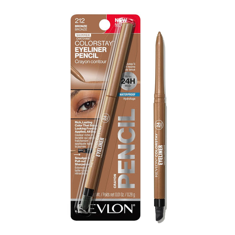 REVLON ColorStay Pencil Waterproof Eyeliner, 212 Bronze, 0.01 oz