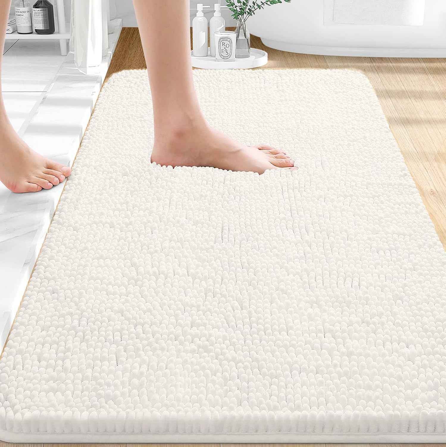 OLANLY Bathroom Rugs 30x20, Extra Soft Absorbent Chenille Bath Rugs