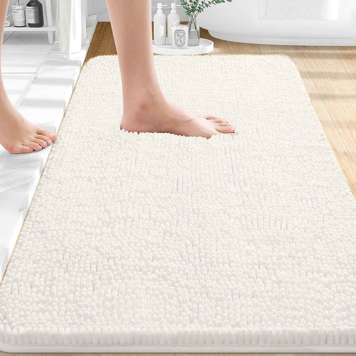 OLANLY Bathroom Rugs 30x20, Extra Soft Absorbent Chenille Bath Rugs