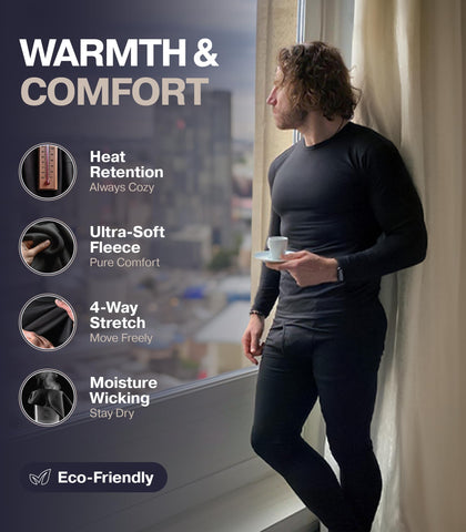 Thermajohn Long Johns Thermal Underwear for Men Fleece Lined Base Layer Set for Cold Weather (2X-Large, Charcoal)