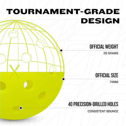 Franklin Sports X-40 Outdoor Pickleballs - USAP Approved