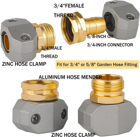 Garden Hose Repair Kits, Fit 3/4" and 5/8" Garden Hose, 3 Sets