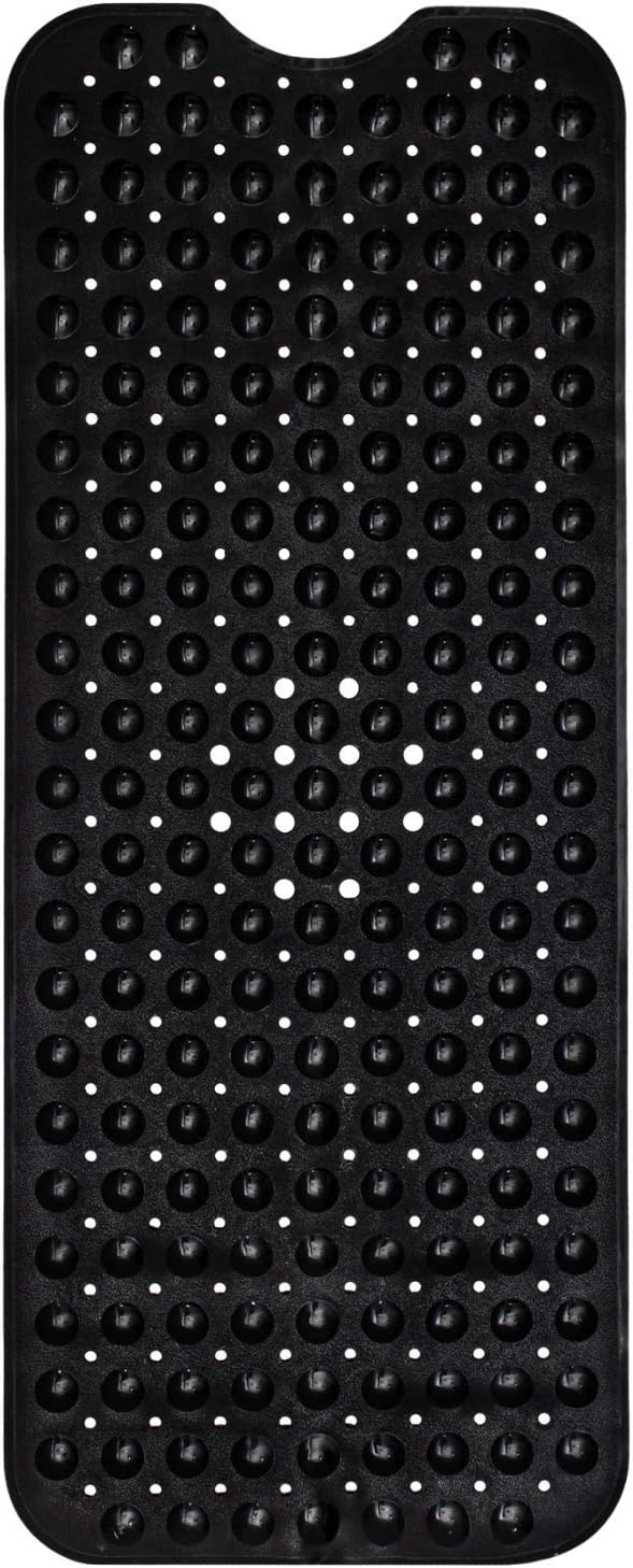 ENKOSI Non-Slip Bath Mat and Shower Mat 40x16 Extra Long, Black