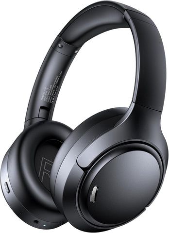 Hybrid Active Noise Cancelling Bluetooth 6.0 Headphones 120H Long Playtime, 6 ENC Mic, Over Ear Headphones Wireless, Hi-Res Audio, Memory Foam Earcup, Transparency Mode ANC Headphone for Travel Office