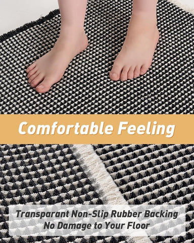 Upgraded Waffle Bath Mat Ultra Absorbent Non Slip Bathroom Mat, 17" x 24"