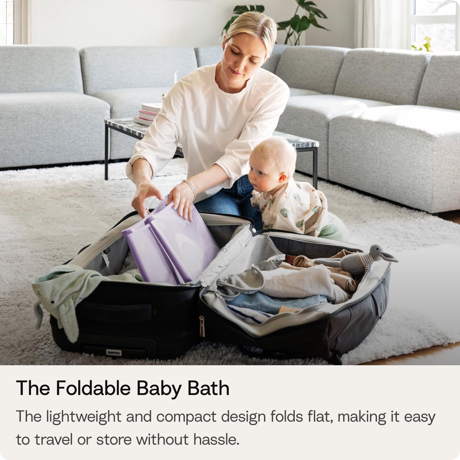 Stokke Flexi Bath X-Large Baby Bathtub - 31.5 x 15.7 x 9.4 in, White Grey