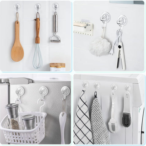 VIS'V Shower Suction Cup Hooks, Removable and Reusable, Clear, Small, 2 Pcs