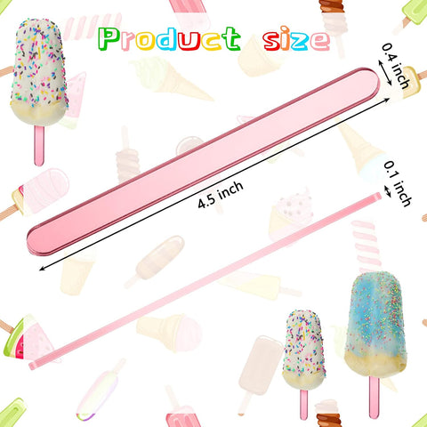 30 Pcs Reusable Acrylic Cakesicle Sticks, 4.5 Inches, Rose Gold