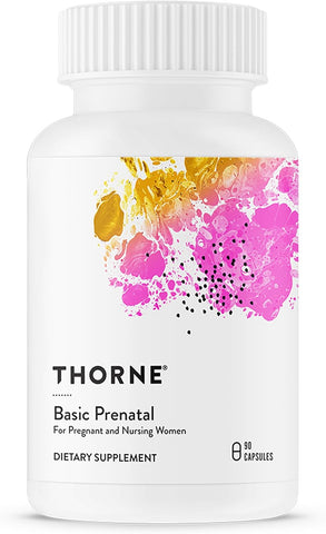 THORNE Basic Prenatal, Includes Active Folate, Choline & Iron, 90 Capsules