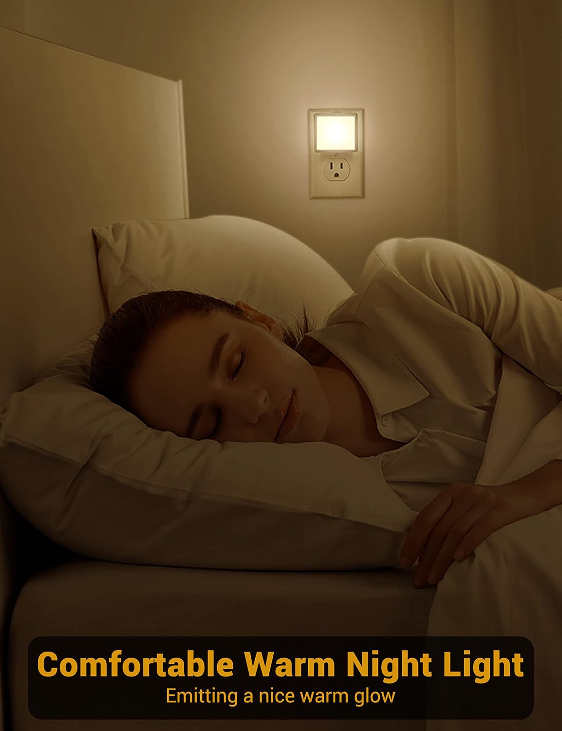 JandCase Night Lights Plug into Wall 2Pack,Plug in Night Light Dusk-to-Dawn