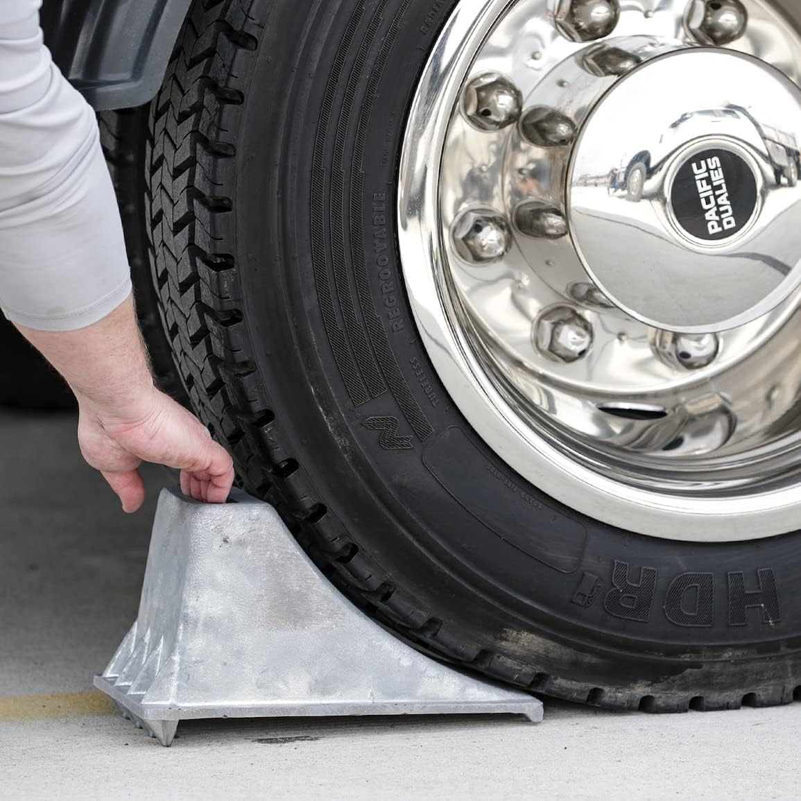 Buyers Products WC1267 Aluminum Wheel Chock 6.25 x 12.25 x 7 Inch with Steep Slope Design and Rugged Teeth for Stability, 55,000 lb Capacity, Lightweight Chock for Trucks Trailers and Equipment