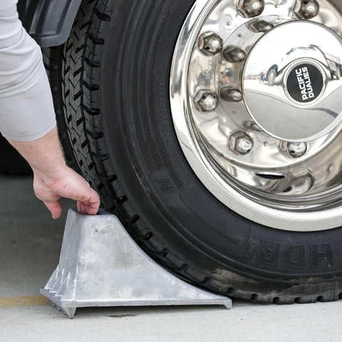 Buyers Products WC1267 Aluminum Wheel Chock 6.25 x 12.25 x 7 Inch with Steep Slope Design and Rugged Teeth for Stability, 55,000 lb Capacity, Lightweight Chock for Trucks Trailers and Equipment