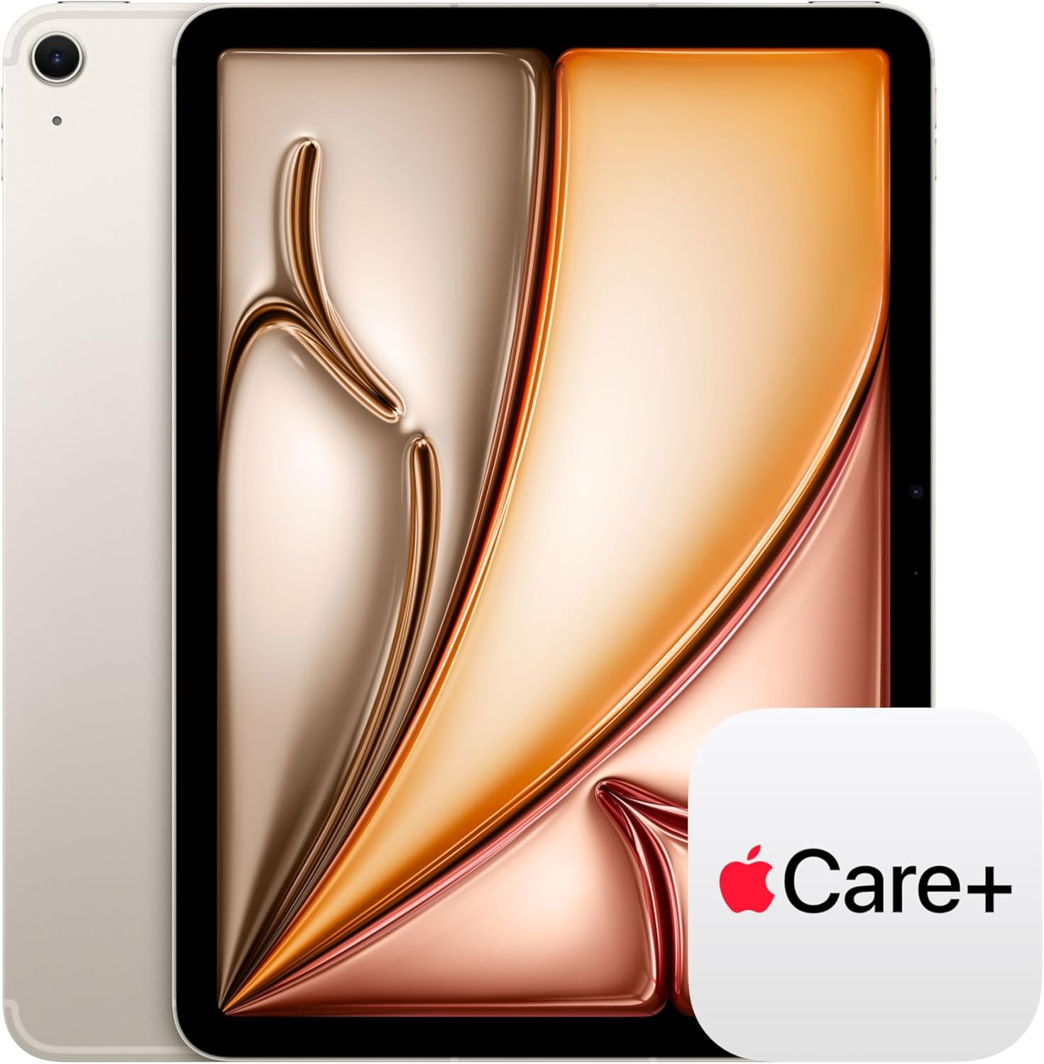 Apple iPad Air 11-inch (M4): Liquid Retina Display, 256GB, 12MP Front/Back Camera, Wi-Fi 7 with Apple N1 + 5G Cellular, Touch ID, All-Day Battery Life — Starlight with AppleCare+ (2 years)