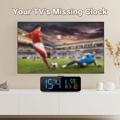 Netzu 3-in-1 Digital Clocks for Living Room, Small & Compact Alarm Clock