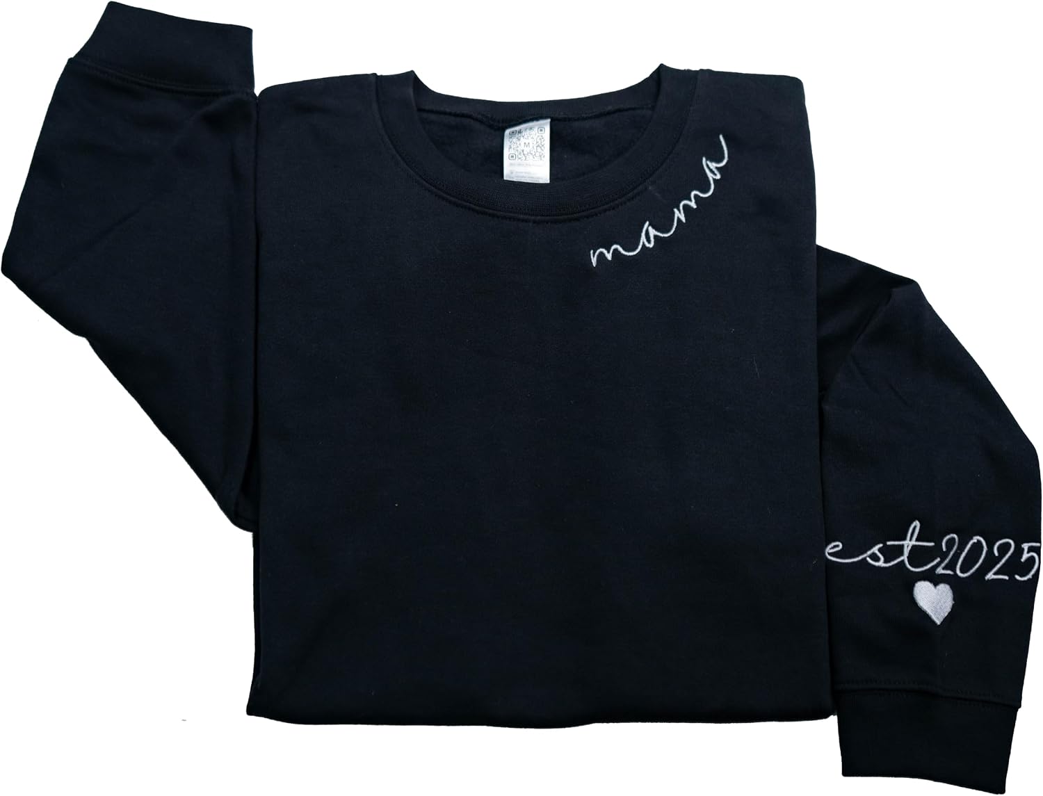 LULLBABYMALL Personalized Embroidered Mama EST Sweatshirt For Women, Mom Custom Gifts for Mother's Day Chirstmas